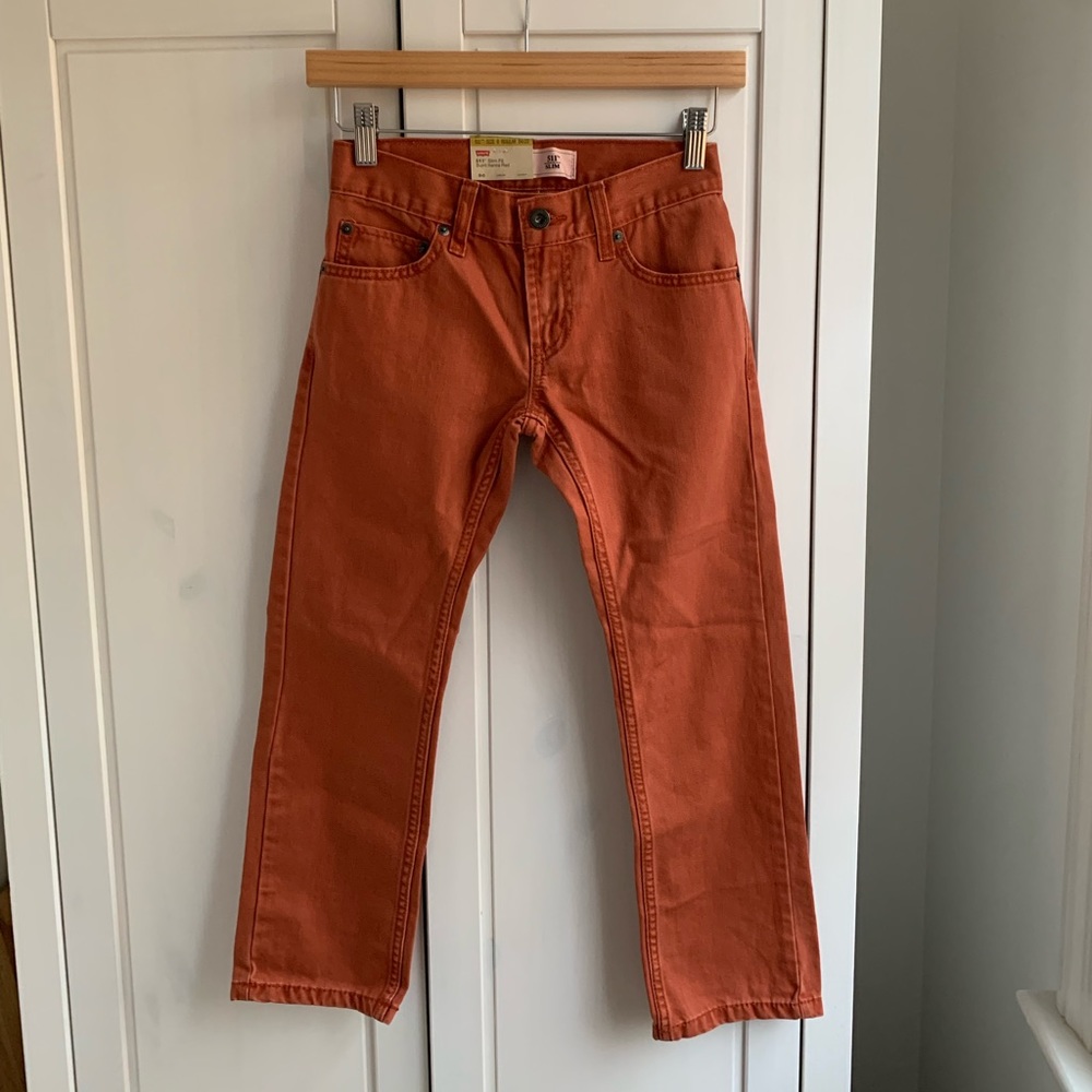 NWT! Levi’s 511 Slim Pants, Size 8, Burnt Henna Red